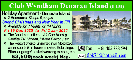 Denarau Island - Fiji - $3500