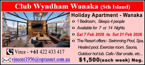 Club Wyndham Wanaka - $1500