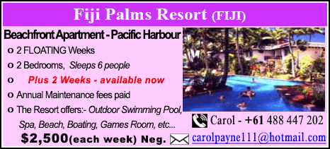 Fiji Palms Beach Club - $2500