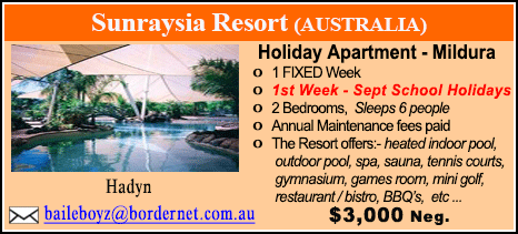 Sunraysia Resort - $3000