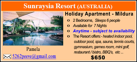 Sunraysia Resort - $650