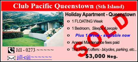 Club Pacific Queenstown Resort - $3000 - SOLD