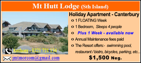 Mt Hutt Lodge - $1500